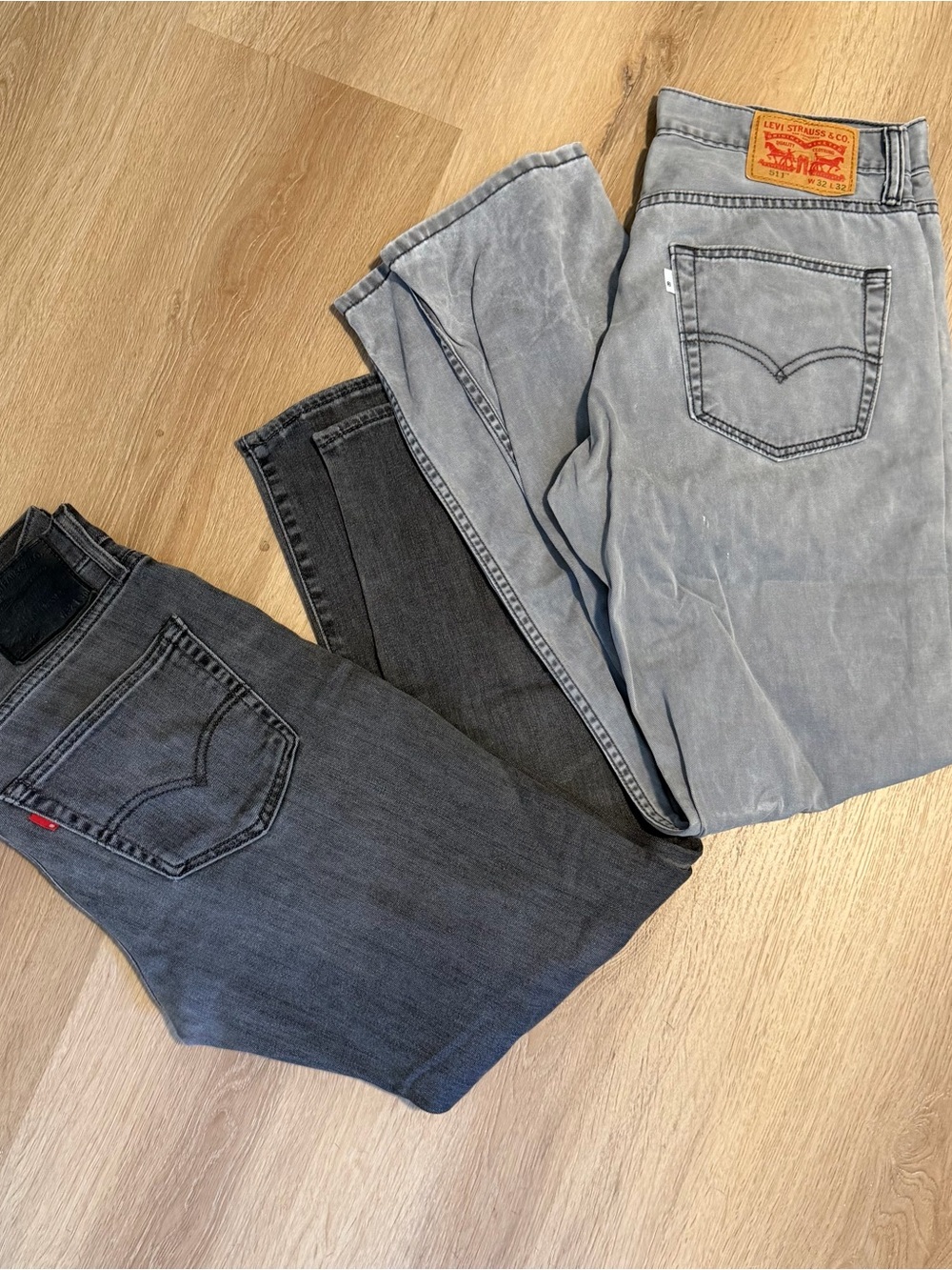 Levi's Men's 511 Jeans in Light Gray and Charcoal